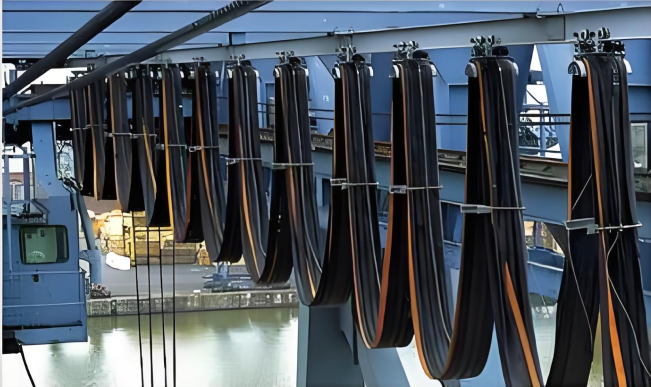 Sistema de cables de adorno para gr&uacute;as industriales y equipos de manipulaci&oacute;n de materiales.